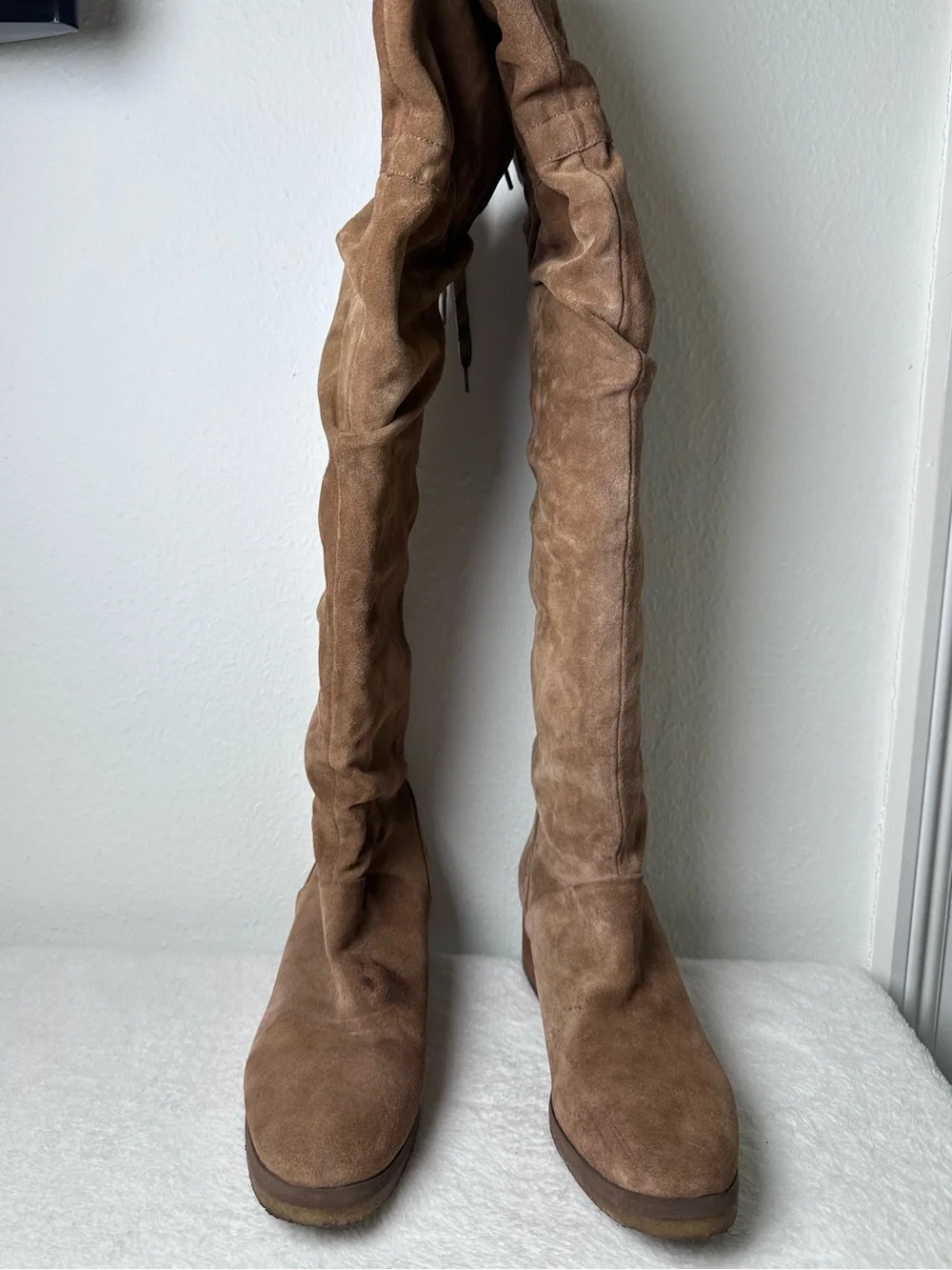 See by Chloé Jona Slouchy Cognac Suede Over-the-Knee Slouch Boots Size 39 or 8